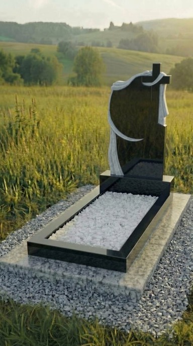Памятник на могилу из гранита с крестом
